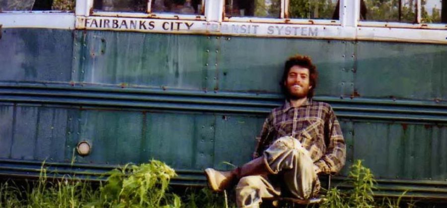 Chris McCandless in front of his famous Fairbanks Bus 142.